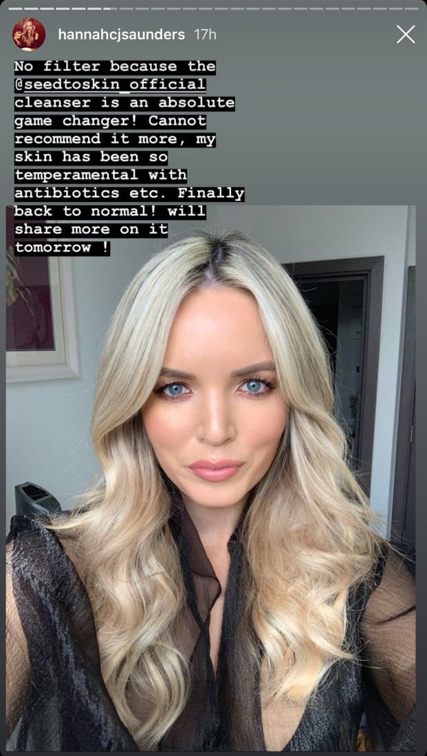 @hannahcjsaunders instagram story Seed to Skin 10th June